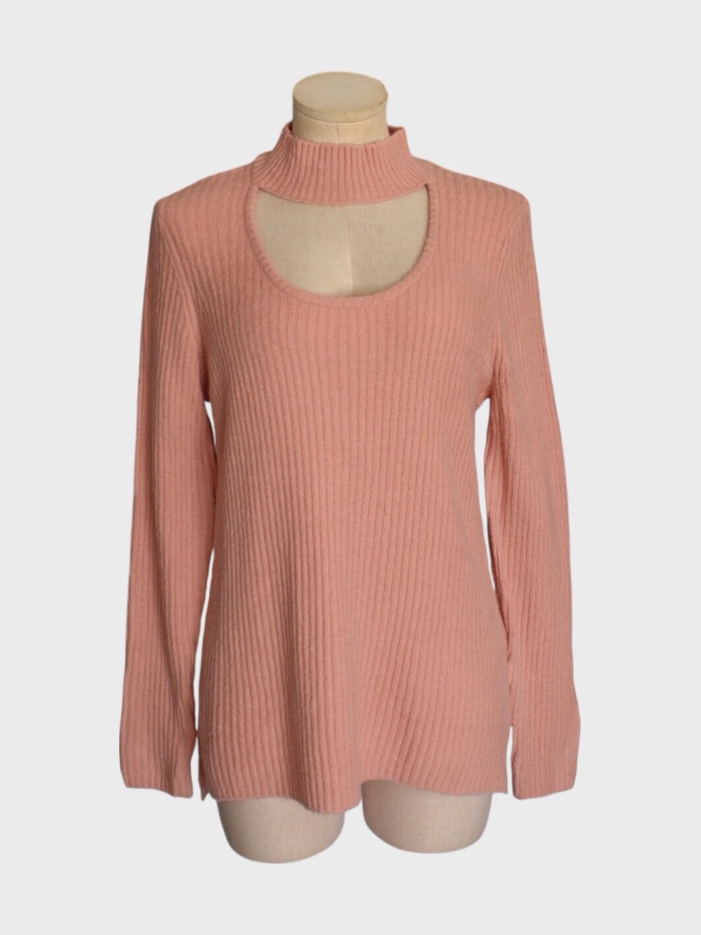 NWT Kensie Ribbed Cutout Mock Neck Sweater